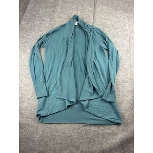 ATHLETA Women's M Blue Pranayama Wrap Open Front Cardigan Athleisure Yoga SEE